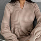 🔥HOT Sale🔥Women's Solid Color Knitted Long-sleeve Maxi Dress-10