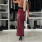 🔥HOT Sale🔥Women's Elegant Sexy High-waist Thigh-slit Leather Skirt-2