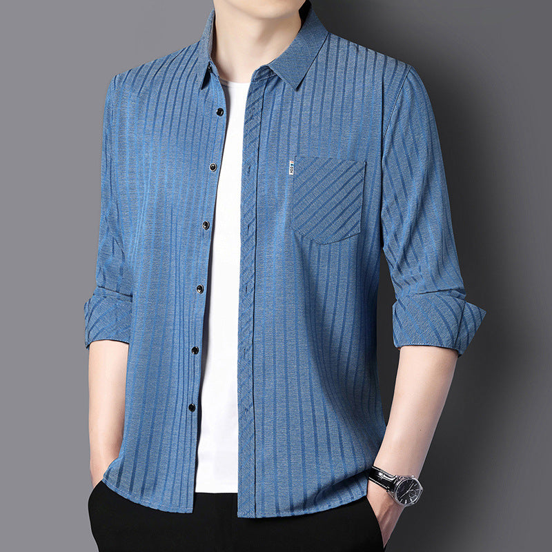 🔥Clearance Sale🔥Men’s Casual Business Lapel Shirt for Fall & Winter-3