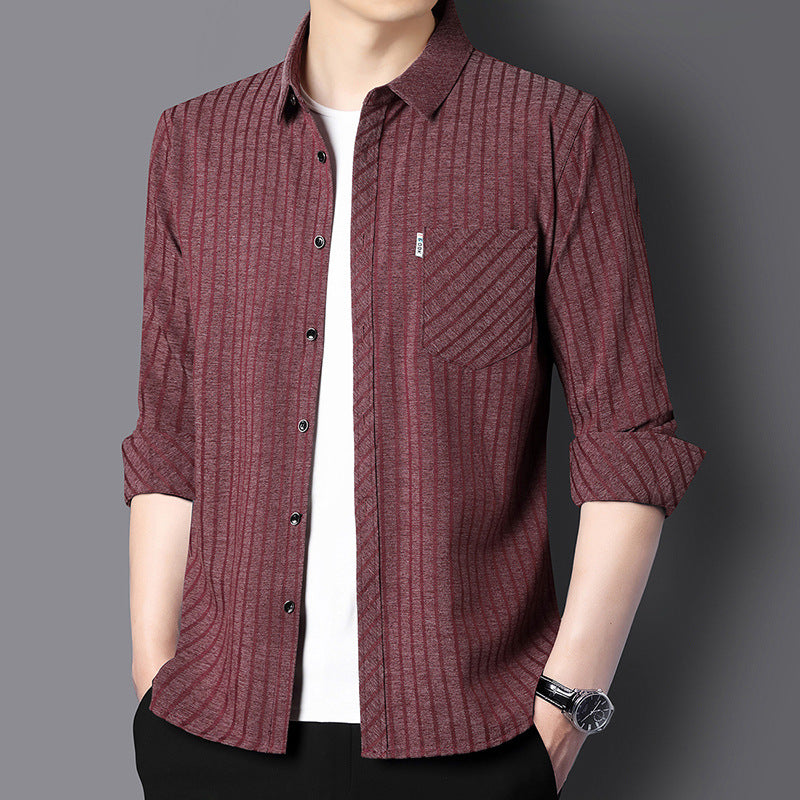 🔥Clearance Sale🔥Men’s Casual Business Lapel Shirt for Fall & Winter-5