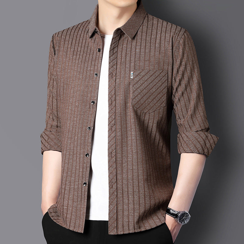 🔥Clearance Sale🔥Men’s Casual Business Lapel Shirt for Fall & Winter-4