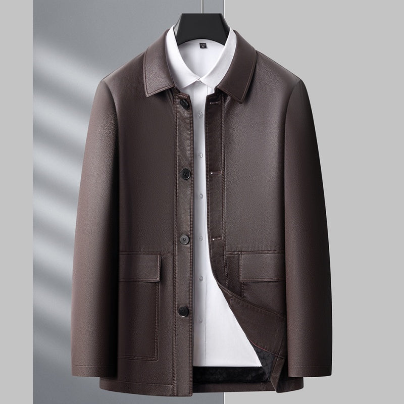 ❄️New for Early Winter 40% OFF👨Men's Warm Lined Leather Jacket-2