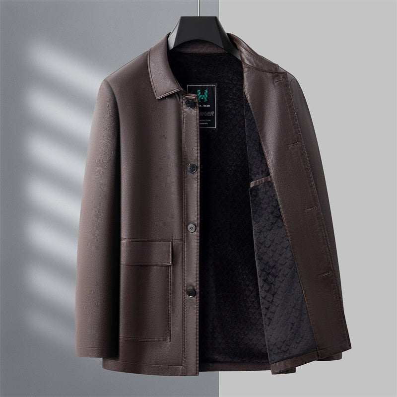 ❄️New for Early Winter 40% OFF👨Men's Warm Lined Leather Jacket-1