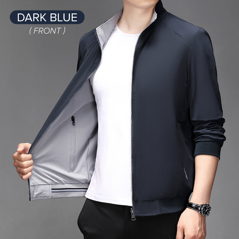 ✅Free Shipping✈️  Casual Long Sleeve Double-sided Stand Collar Jacket-5