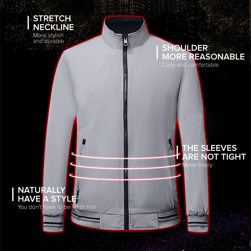 ✅Free Shipping✈️  Casual Long Sleeve Double-sided Stand Collar Jacket-11