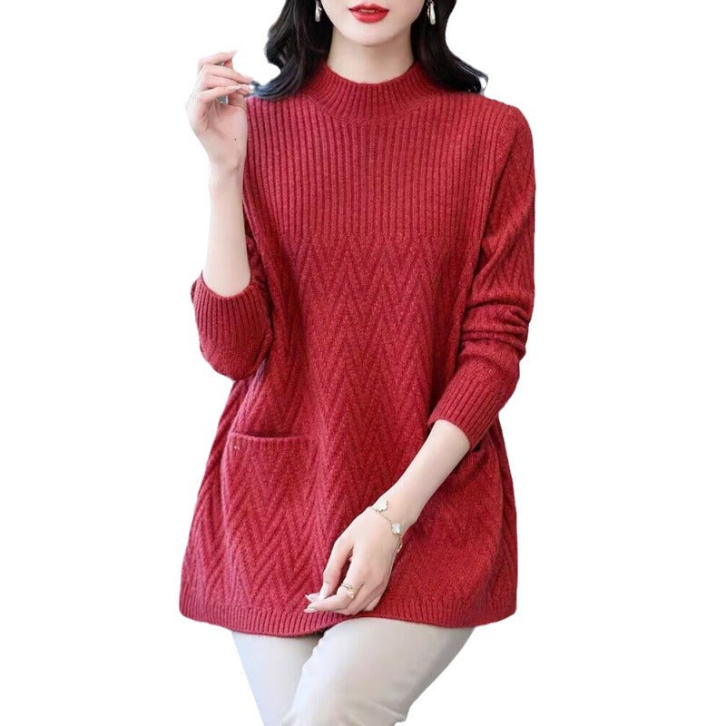 🎁Gift Choice🎁 - Women's Mid-Length Half Turtleneck Sweater-2