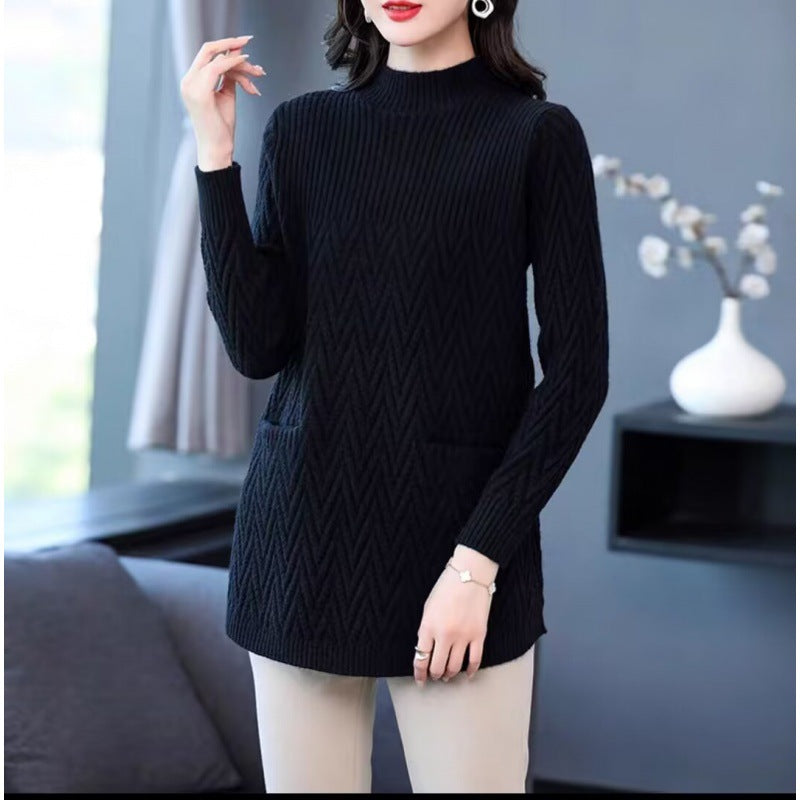 🎁Gift Choice🎁 - Women's Mid-Length Half Turtleneck Sweater-5