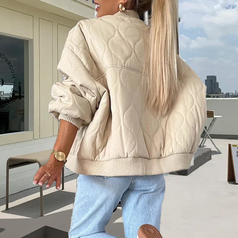 🔥Early Black Friday Sale:51% OFF🔥Solid Color Loose Thick Warm Bomber Jacket-2