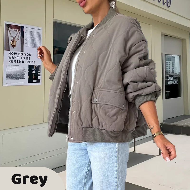 🔥Early Black Friday Sale:51% OFF🔥Solid Color Loose Thick Warm Bomber Jacket-9