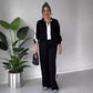 🔥🖤Early Black Friday Sale:50% OFF🔥Women’s Zipper Lapel Tops ＆ Pants 2-Piece Set-3
