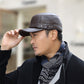 🔥Give the elders a warm winter🍃PU Leather Flat Top Warm Baseball Cap-4