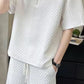 ⏳Limited Sale 50% OFF🌸Men's Waffle Textured Half-Zip Top and Shorts 2-Piece Set-3