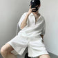 ⏳Limited Sale 50% OFF🌸Men's Waffle Textured Half-Zip Top and Shorts 2-Piece Set-4