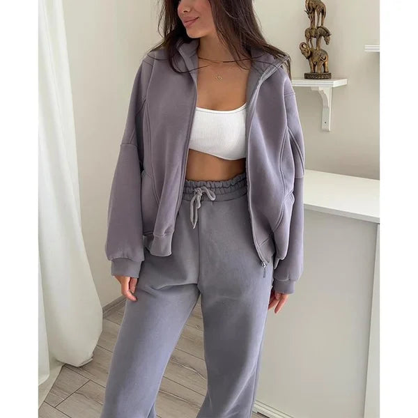 ✨New Arrival✨Triple Threaded High-Neck Casual Sportswear 2-piece set-8
