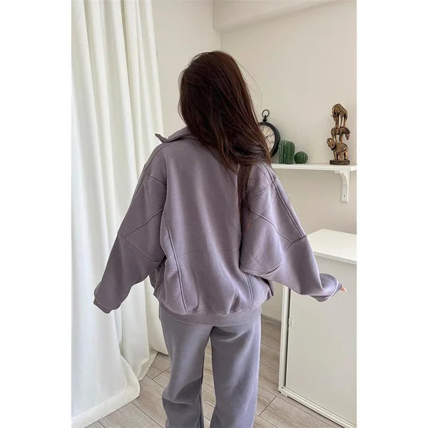 ✨New Arrival✨Triple Threaded High-Neck Casual Sportswear 2-piece set-10