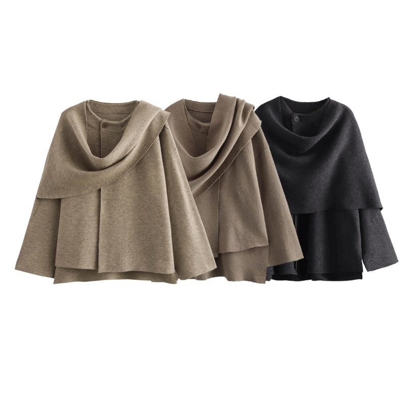 🔥🖤Free Shipping--Early Black Friday Sale:52% OFF🔥Asymmetrical Short Women's Jacket with Scarf-5