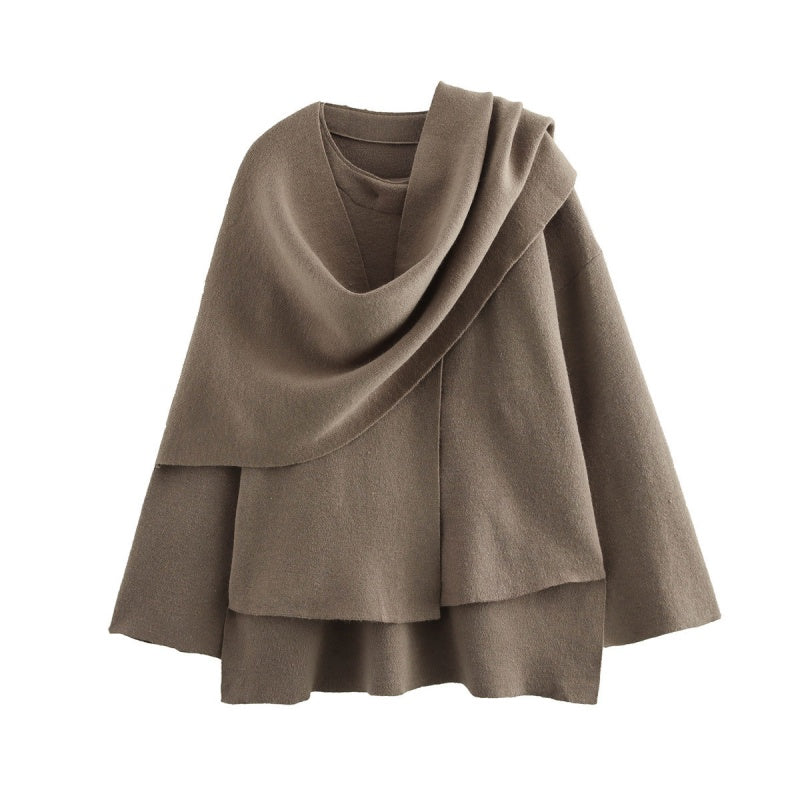 🔥🖤Free Shipping--Early Black Friday Sale:52% OFF🔥Asymmetrical Short Women's Jacket with Scarf-9