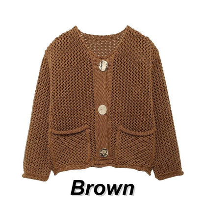 🎅Xmas Sales - 50% OFF🎄Women's Fashion Cut-Out Knitted Cardigan