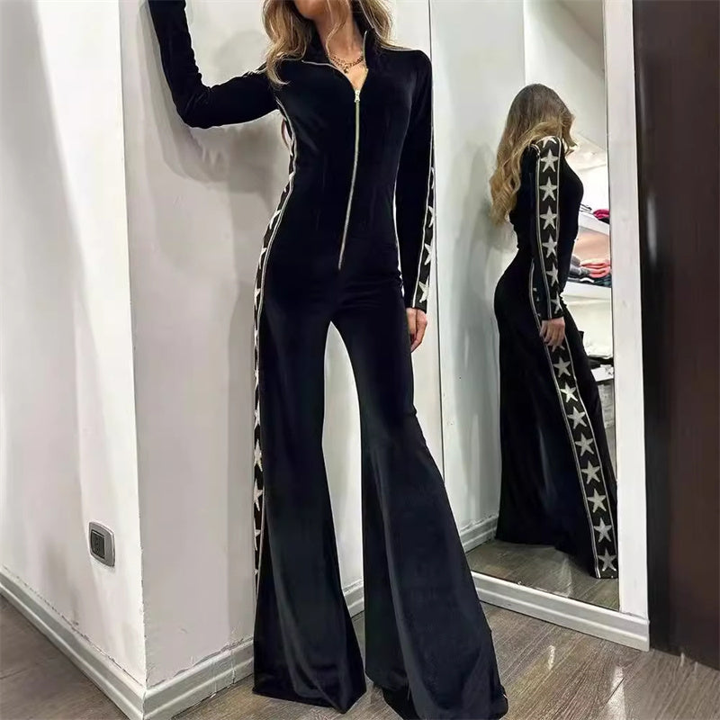 ✨New Arrival✨Women's Zip-Up Bell Bottom Jumpsuit-1