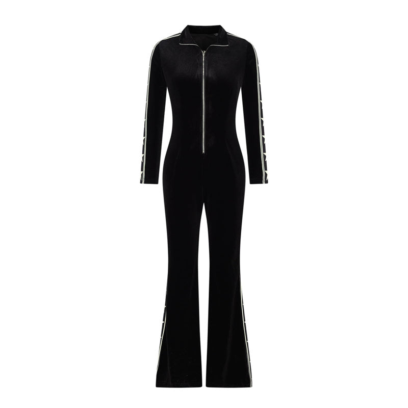 ✨New Arrival✨Women's Zip-Up Bell Bottom Jumpsuit-4