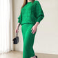 ✨New Arrival✨Knit Openwork Long Sleeve Top & Sleeveless Dress Set-4