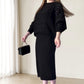 ✨New Arrival✨Knit Openwork Long Sleeve Top & Sleeveless Dress Set-6