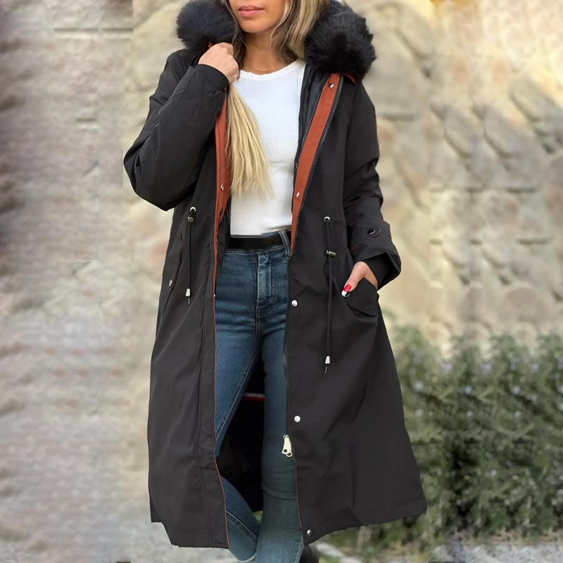 ❄️Winter-Specials❄️Women's Winter Hooded Furry Collar Casual Parka Coat-4