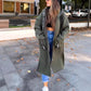 🍂 Early-bird price 50% Rabatt 🍁Lange, lässige, einfarbige Damenjacke mit Kapuze