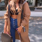 🍂 Early-bird price 50% Rabatt 🍁Lange, lässige, einfarbige Damenjacke mit Kapuze