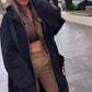 🍂 Early-bird price 50% Rabatt 🍁Lange, lässige, einfarbige Damenjacke mit Kapuze
