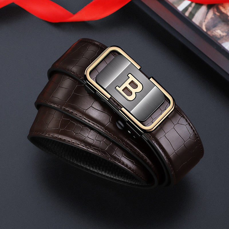 ✨New Arrival✨Men's Crocodile-Patterned Automatic Buckle Belt-8