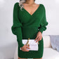 🎅Xmas Sales - 50% OFF🎄Sexy Knit Mini Dress with Batwing Long Sleeves-6