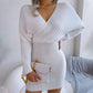 🎅Xmas Sales - 50% OFF🎄Sexy Knit Mini Dress with Batwing Long Sleeves-11