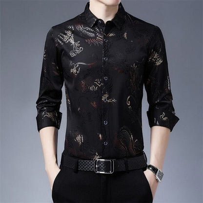 Men's Printed Lightweight Business Casual Shirt