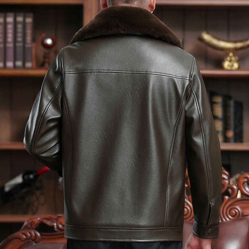 ❄️Winter Specials❄️ Men's Warm Zipper Faux Leather Jackets-4