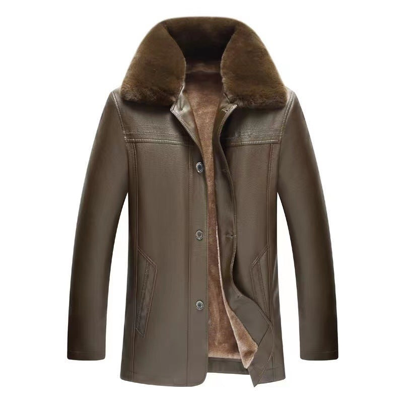 ❄️Winter Specials❄️ Men's Warm Zipper Faux Leather Jackets-12