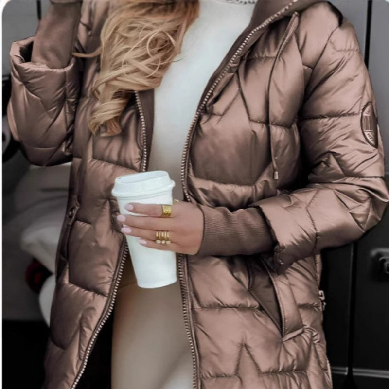 ❄️Step into Winter Discount Sale❄️Women's Winter Warm Hooded Mid-Length Coats-6