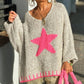 💕BLACK FRIDAY HOT SALES! 💕Women's Star Print V-Neck Pullover Sweater-6