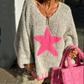 💕BLACK FRIDAY HOT SALES! 💕Women's Star Print V-Neck Pullover Sweater-4
