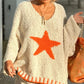 💕BLACK FRIDAY HOT SALES! 💕Women's Star Print V-Neck Pullover Sweater-10