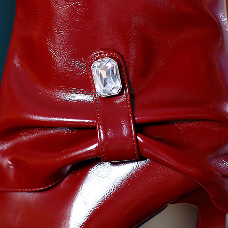 🎅Pre-Christmas Special🎄 Women's Elegant 2 in 1 Glossy Boots with Detachable Shaft-8