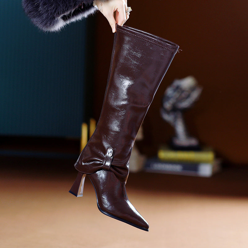 🎅Pre-Christmas Special🎄 Women's Elegant 2 in 1 Glossy Boots with Detachable Shaft-13