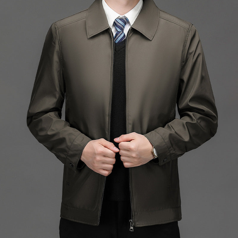 Men's Windproof Lapel Zipper Jacket-1