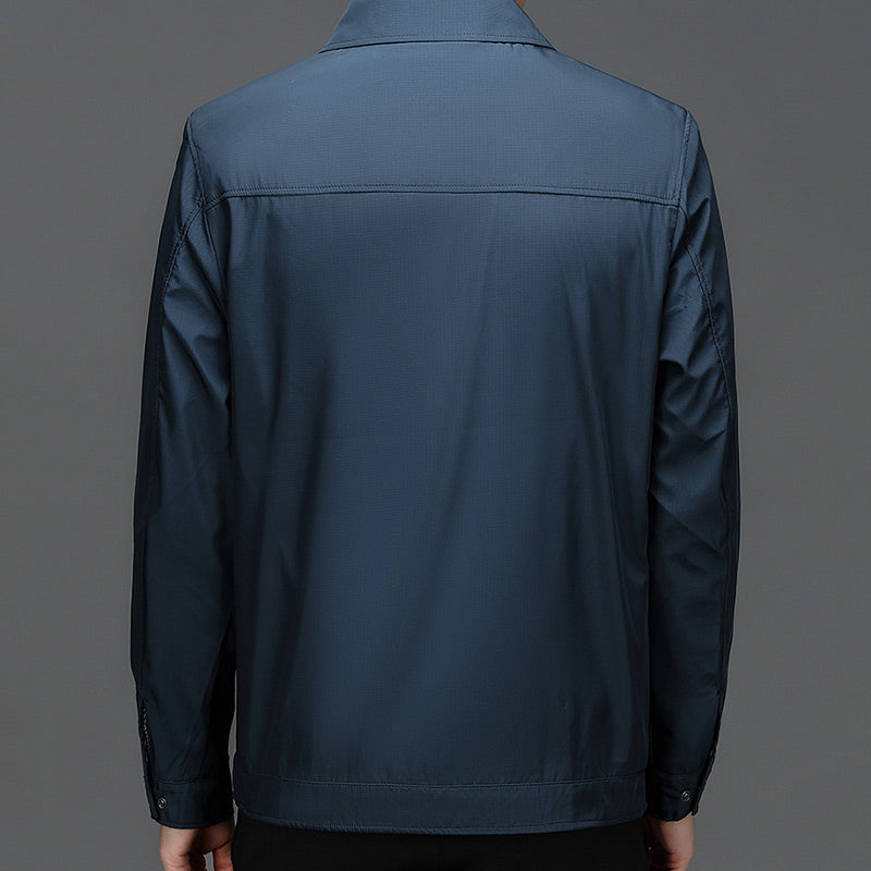 Men's Windproof Lapel Zipper Jacket-5