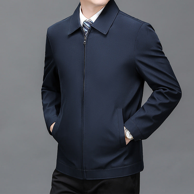 Men's Windproof Lapel Zipper Jacket-11