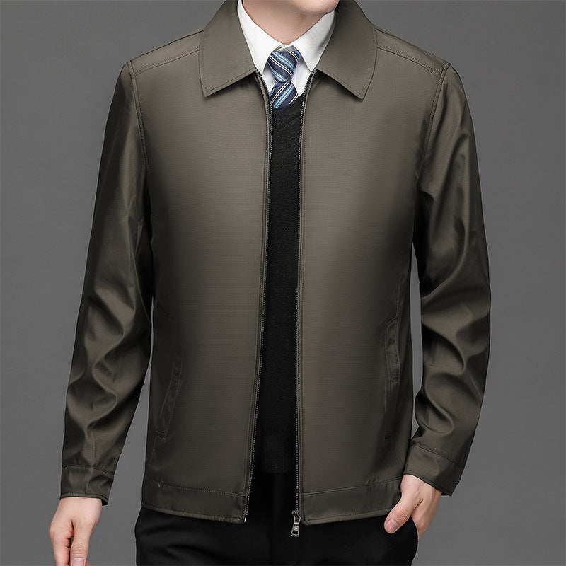 Men's Windproof Lapel Zipper Jacket-13