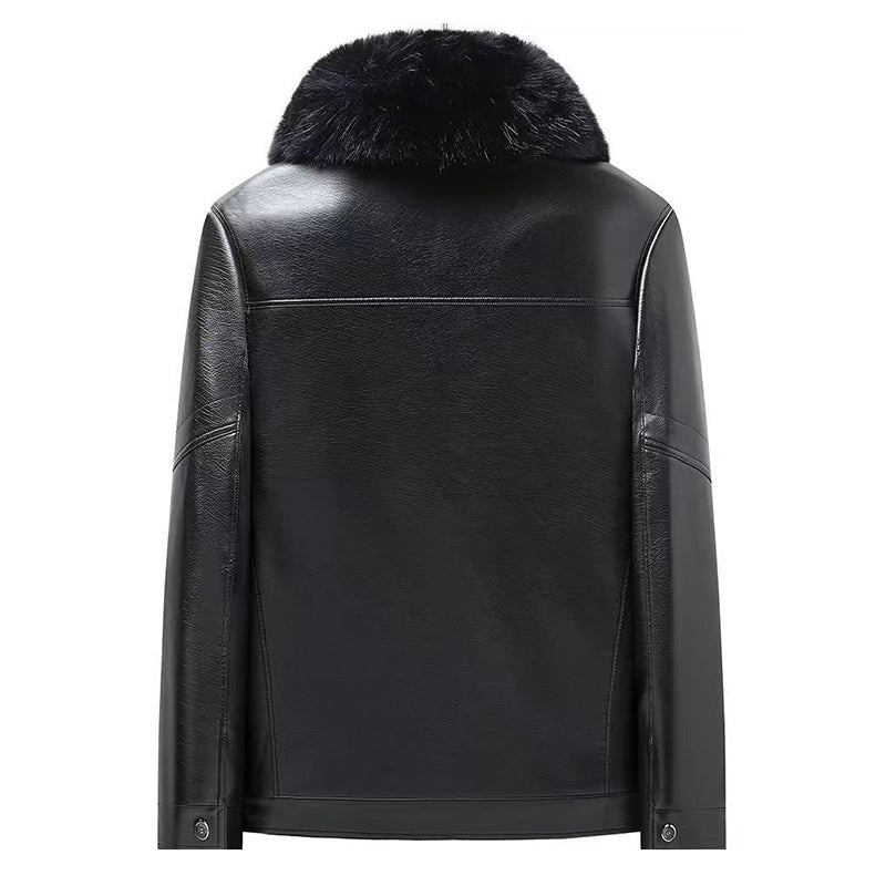 ✨New Arrival✨Men's Winter Leather Jacket With Plush Lining-1