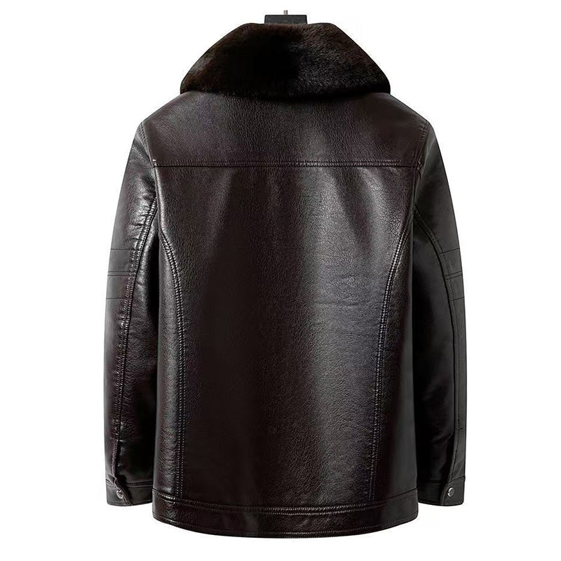 ✨New Arrival✨Men's Winter Leather Jacket With Plush Lining-3
