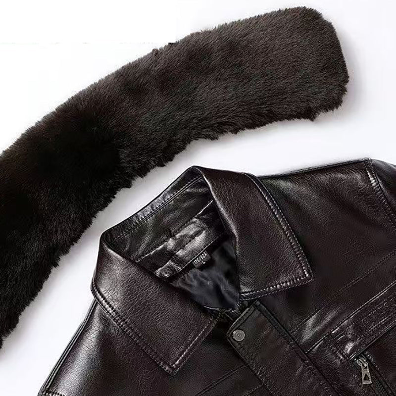 ✨New Arrival✨Men's Winter Leather Jacket With Plush Lining-4