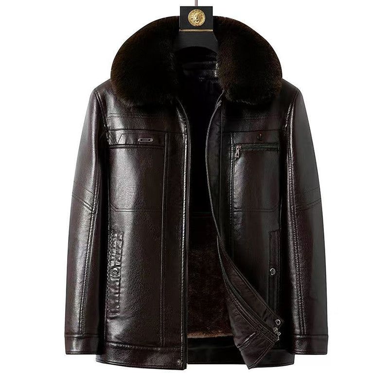 ✨New Arrival✨Men's Winter Leather Jacket With Plush Lining-9
